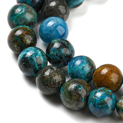 Natural Chrysocolla Beads Strands G-P503-10MM-05-1