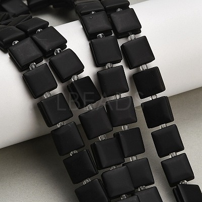 Natural Frosted Obsidian Beads Strands GG-F802-B15-01-1