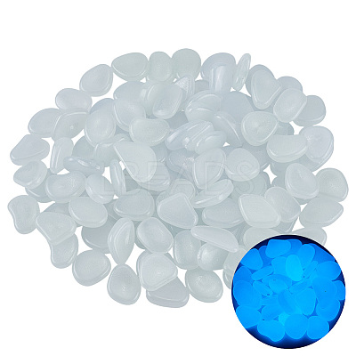 1 Set Resin Luminous Glow in the Dark Pebbles Stone DJEW-CN0001-40C-1