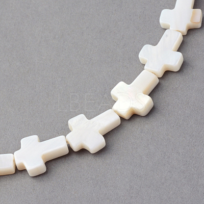 Natural Freshwater Shell Beads Strands X-SSHEL-Q296-34-1
