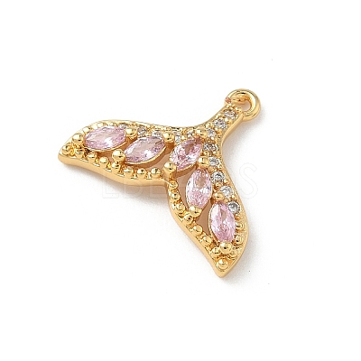 Brass Micro Pave Cubic Zirconia Pendants KK-Z136-45G-02-1