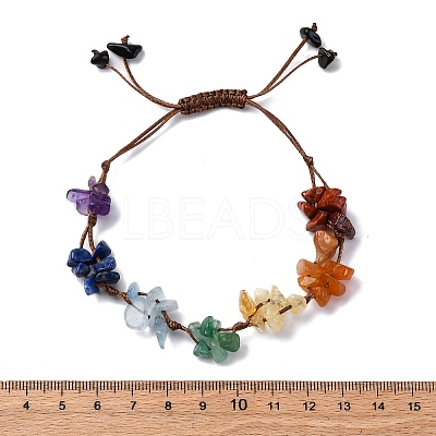 Adjustable Natural Chakra Gemstone Braided Bead Bracelets for Women BJEW-U035-02H-1