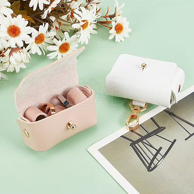 2Pcs 2 Colors PU Leather Pet Collar Couple Ring Boxes AJEW-DR0001-23-1