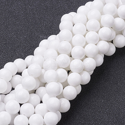 Natural Mashan Jade Round Beads Strands G-D263-8mm-XS01-1