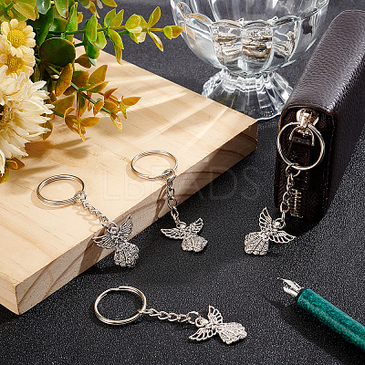 DIY Angel Charm Keychain Making Kits DIY-SC0019-04-1