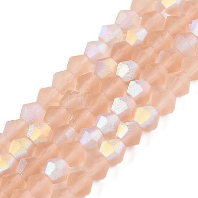 Imitate Austrian Crystal Bicone Frosted Glass Beads Strands EGLA-A039-T4mm-MB12-1