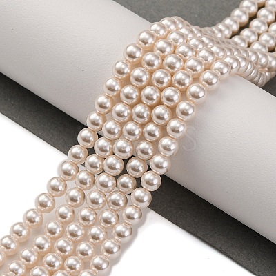 Baking Paint Pearlized Glass Pearl Round Bead Strands PEAR-H019-02A-02-1