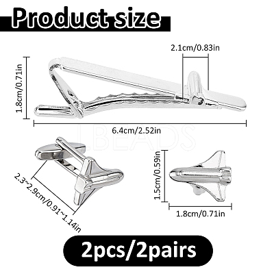 Alloy Cufflinks & Tie Clips Sets AJEW-WH0886-09B-1