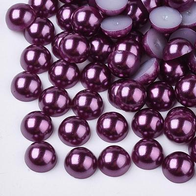 ABS Plastic Imitation Pearl Cabochons SACR-S738-8mm-Z47-1