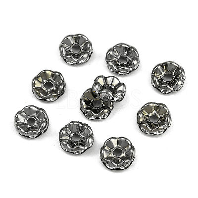 Brass Grade A Crystal Rhinestone Spacer Beads RB-A006-8MM-B-1
