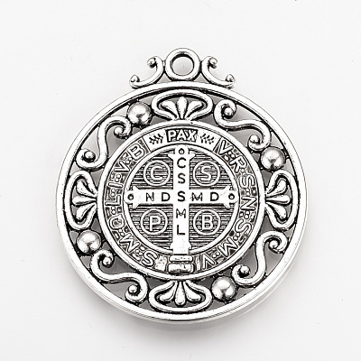 Tibetan Style Alloy Pendants TIBEP-Q078-01AS-RS-1