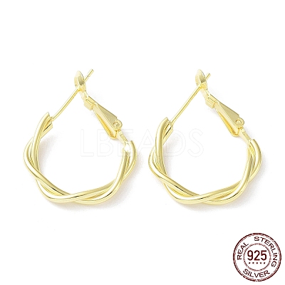 925 Sterling Silver Hoop Earrings EJEW-K258-09G-1