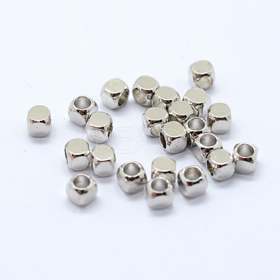 Cube Brass Spacer Beads KK-L015B-01P-1
