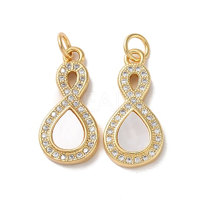 Brass Micro Pave Cubic Zirconia Pendants KK-B083-01G-1