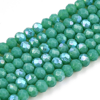 Electroplate Opaque Solid Color Glass Beads Strands EGLA-A034-P2mm-L25-1