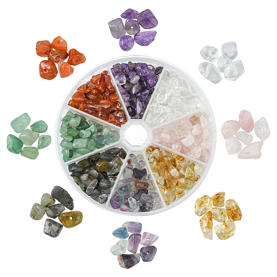 80G 8 Styles Natural & Synthetic Mixed Gemstone Chip Beads G-FS0005-50-1