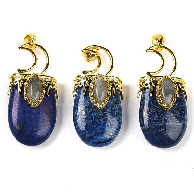 Dyed Natural Lapis Lazuli Pendants G-L524-17G-11-1