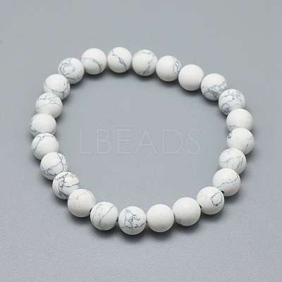 Synthetic Turquoise Jasper Bead Stretch Bracelets BJEW-K212-B-009-1