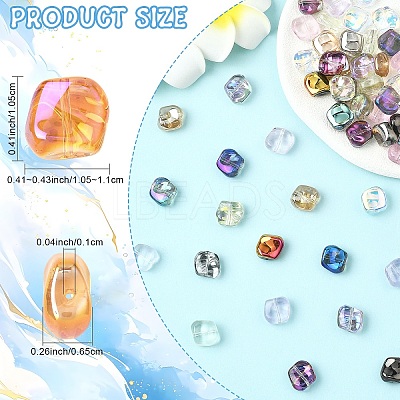 100Pcs 10 Colors Electroplate Glass Beads Sets EGLA-YW0005-56A-1