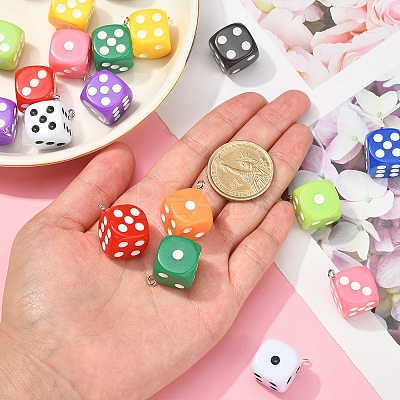 20Pcs 10 Colors Plastic Pendants KY-CJ0001-56-1