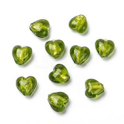 Handmade Silver Foil Glass Beads X-FOIL-R050-12x8mm-7-1