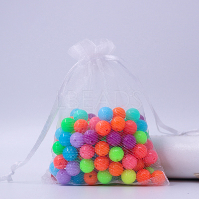 Rectangle Organza Drawstring Bags CON-PW0001-054C-01-1