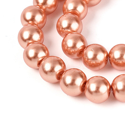 Baking Paint Pearlized Glass Pearl Round Bead Strands HY-Q003-6mm-36-1