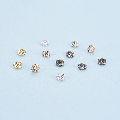 Brass Rhinestone Spacer Beads RB-JP0002-10-NF-1