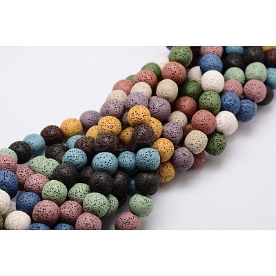 Natural Lava Rock Bead Strands G-L435-03-16mm-1