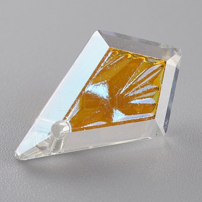 Embossed Glass Rhinestone Pendants GLAA-J101-01B-001SI-1