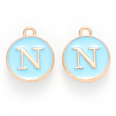 Golden Plated Alloy Enamel Charms ENAM-S118-04N-1