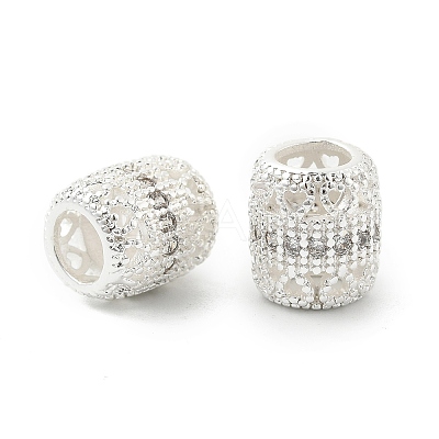 Brass Micro Pave Cubic Zirconia European Beads KK-P297-05S-01-1