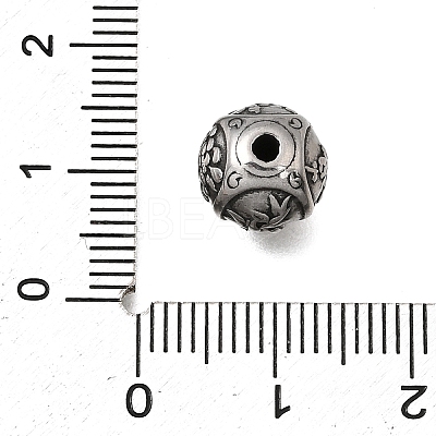 Engraved 304 Stainless Steel Beads STAS-H263-17AS-05-1