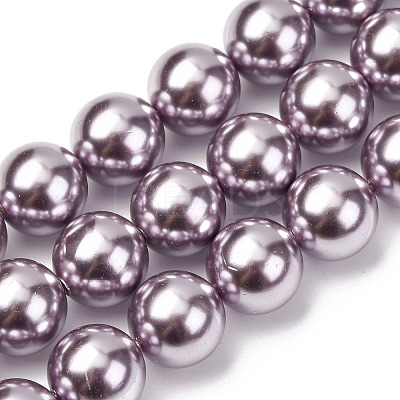 Electroplated Shell Pearl Beads Strands BSHE-G041-12mm-02-1