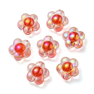 UV Plating Rainbow Iridescent Transparent Acrylic Beads OACR-C007-11B-1