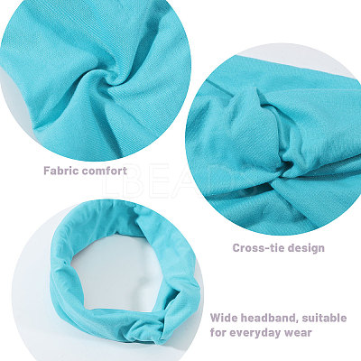 12Pcs 12 Colors Polyester Elastic Headbands AJEW-GL0003-36-1