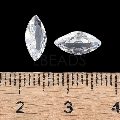 Cubic Zirconia Pointed Back Cabochons ZIRC-M003-10x5mm-007-1