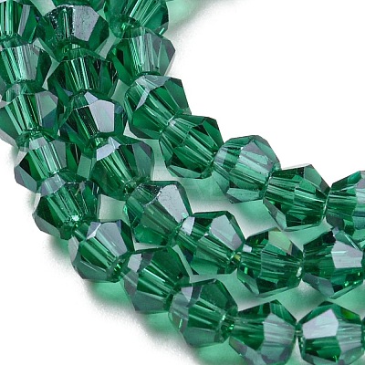 Transparent Electroplate Glass Beads Strands GLAA-F029-4mm-C10-1
