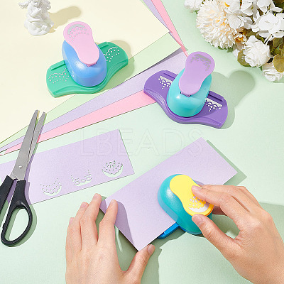 3Pcs 3 Styles Mini Plastic Craft Punch for Scrapbooking & Paper Crafts DIY-GO0001-95-1