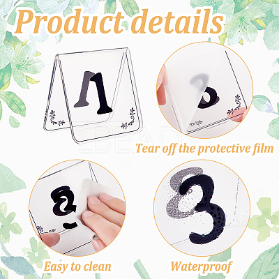 Acrylic Table Number Sign AJEW-WH0505-90A-1