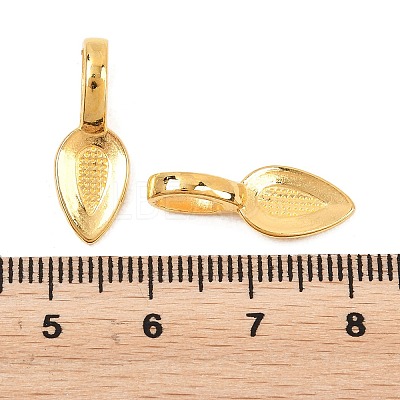Tibetan Style Alloy Glue-on Flat Pad Bails TIBEP-AB3348Y-G-1
