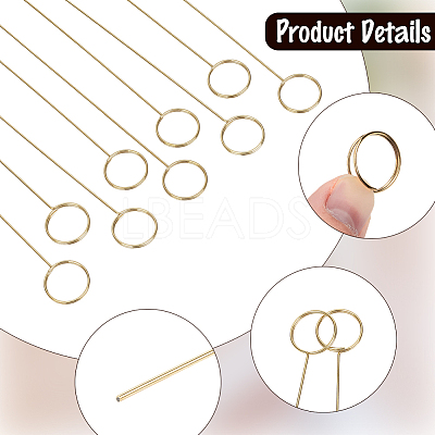 40Pcs Ring Shaped Steel Wire Name Card Clip Holder AJEW-CN0006-50-1