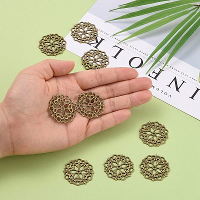 Tibetan Style Filigree Joiners Links X-TIBE-A11623-AB-FF-1