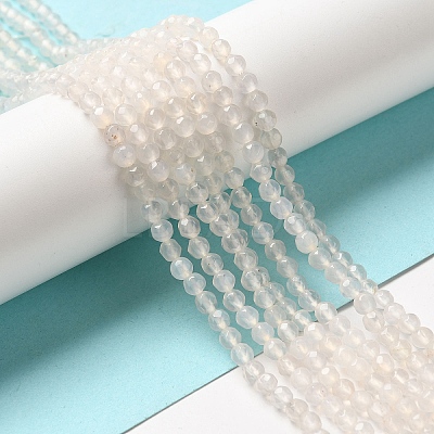 Natural White Agate Beads Strands G-G580-4mm-01-1