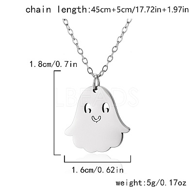 Halloween 304 Stainless Steel Laser Cut Pendant Necklaces FS-WG247A7-08-1