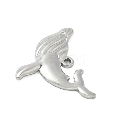 304 Stainless Steel Whale Pendants STAS-S186-05B-P-1