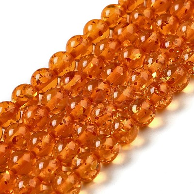 Resin Imitation Amber Beads Strands X-RESI-Z017-01B-1