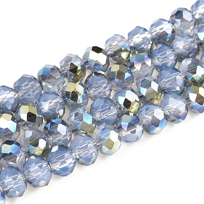 Electroplate Glass Beads Strands X-EGLA-A034-J4mm-S07-1
