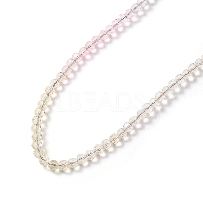 Bling Glass Round Beaded Necklace for Women NJEW-PH01490-01-1