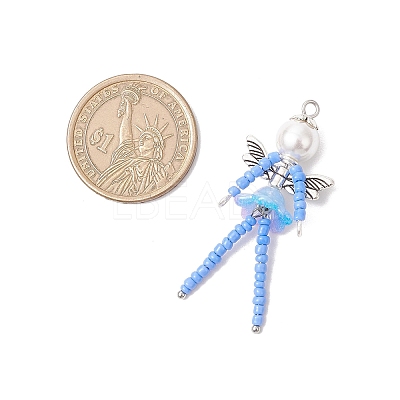 5Pcs Iridescent Acrylic Pendants PALLOY-TA00286-1
